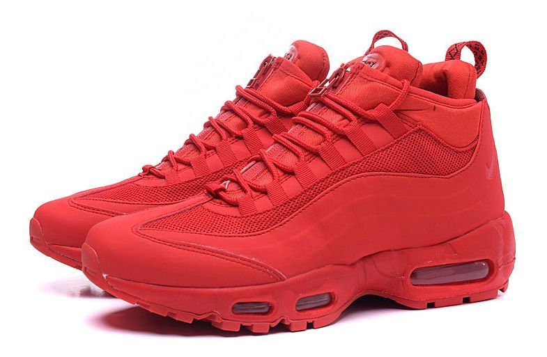 Nike Air Max 95 Sneakerboot, красные, кожа, мужские