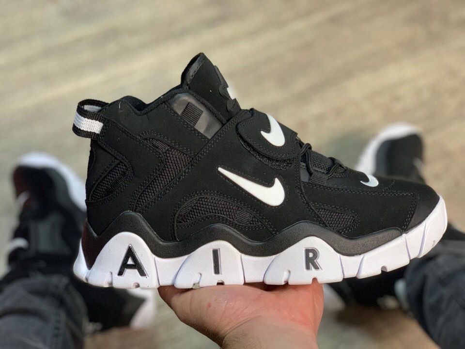 Nike Air Barrage Mid QS, черный с белым, нубук, кожа, мужские