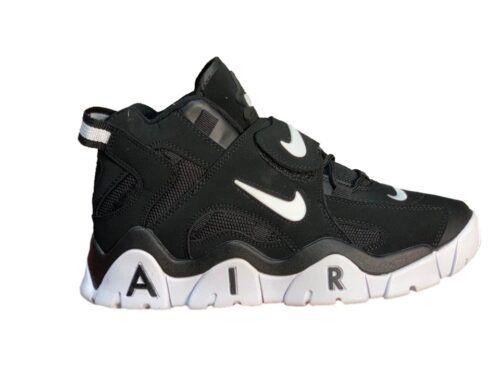 Nike Air Barrage Mid QS, черный с белым, нубук, кожа, мужские