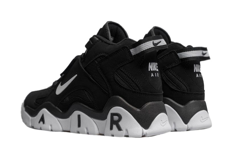 Nike Air Barrage Mid QS, черный с белым, нубук, кожа, мужские