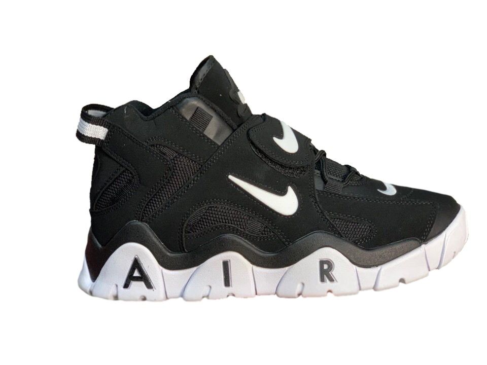 Nike Air Barrage Mid QS, черный с белым, нубук, кожа, мужские