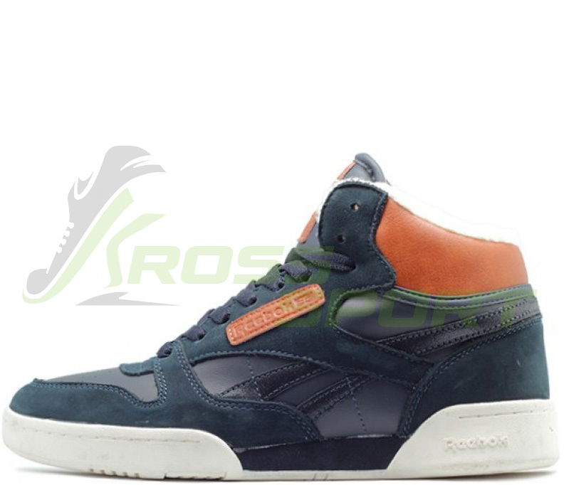 Reebok Classic Leather High с мехом Blue