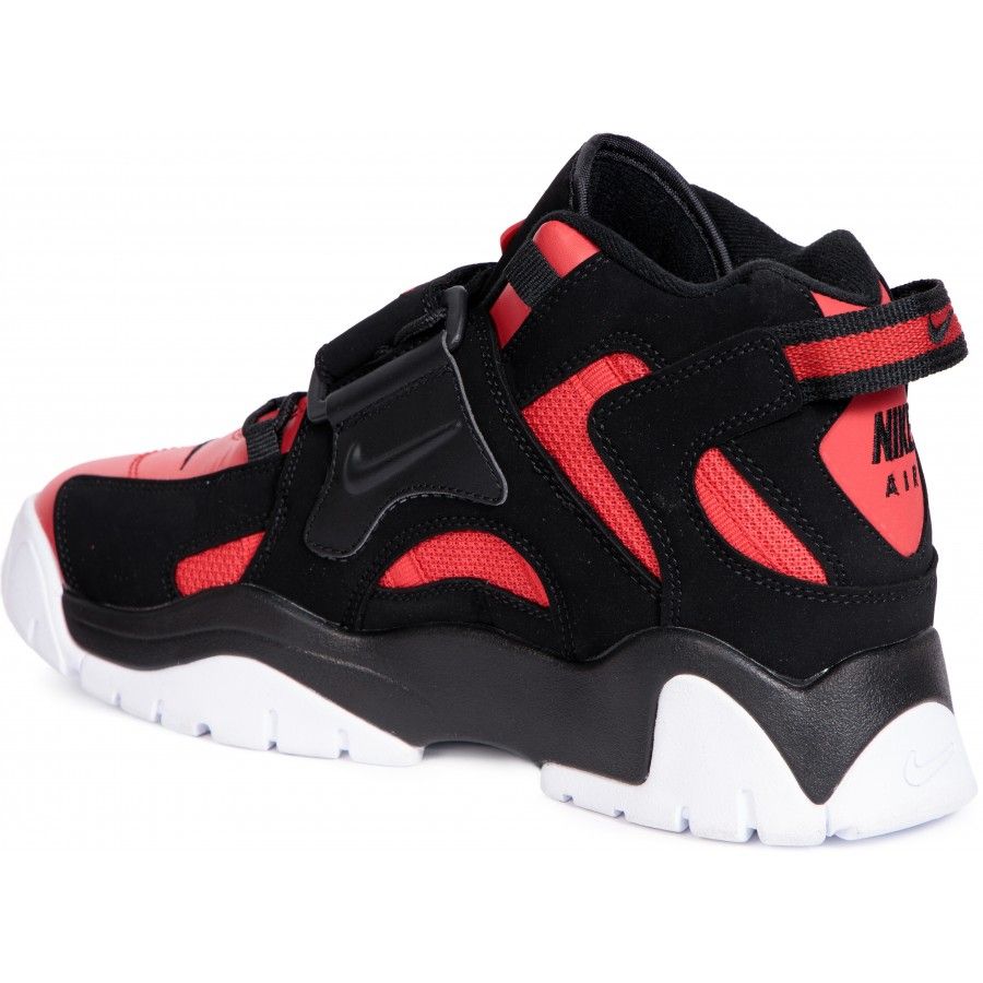 Nike Air Barrage Mid QS, черный, красный, белый, нубук, кожа, мужские